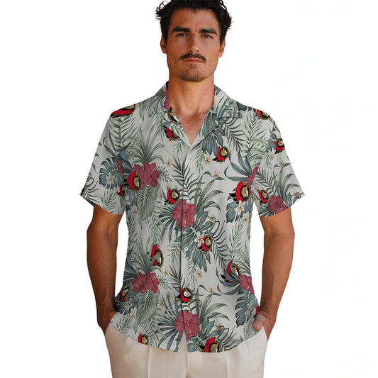 Ottawa Senators Hawaiian Shirt - Hibiscus Designs | Moonbestprint