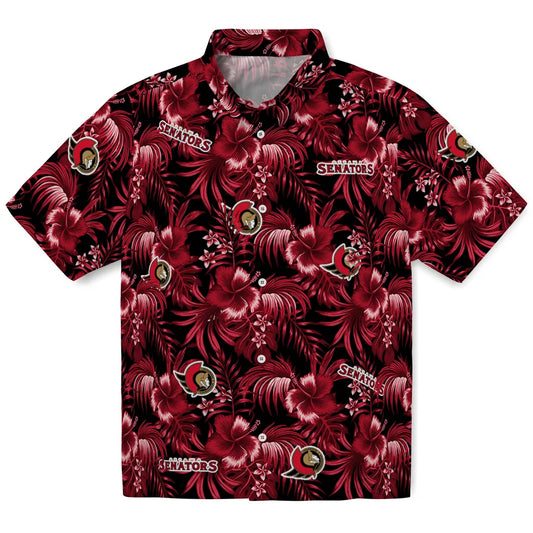 Ottawa Senators Hawaiian Shirt - Hibiscus Exotic | Moonbestprint