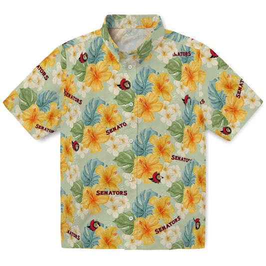 Ottawa Senators Hawaiian Shirt - Hibiscus Mood | Moonbestprint