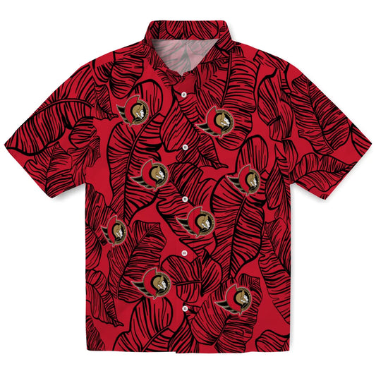 Ottawa Senators Hawaiian Shirt - Leaf Outline | Moonbestprint