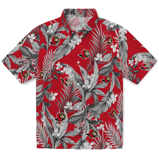 Ottawa Senators Hawaiian Shirt - Palm Leaves | Moonbestprint