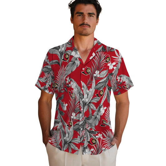 Ottawa Senators Hawaiian Shirt - Palm Leaves | Moonbestprint