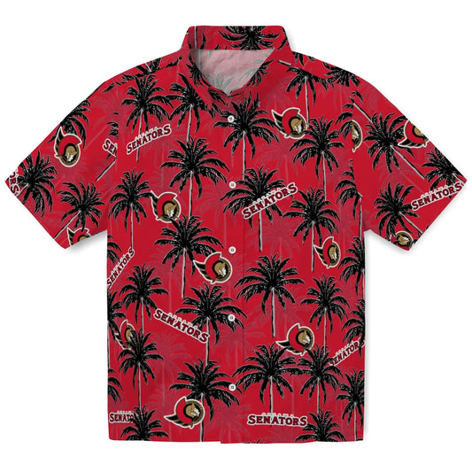Ottawa Senators Hawaiian Shirt - Palm Tree Motif | Moonbestprint