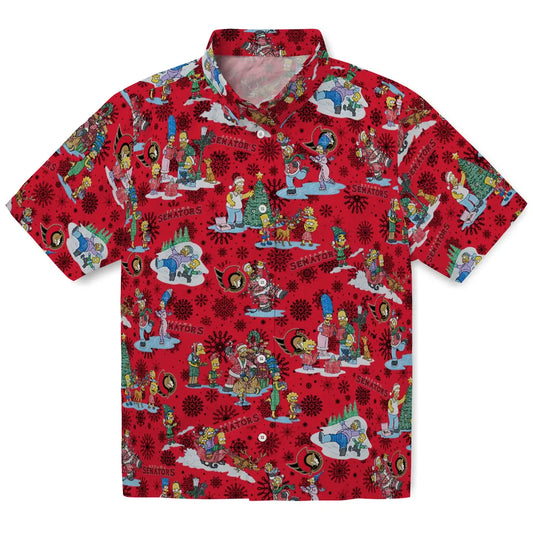 Ottawa Senators Hawaiian Shirt - Simpsons Christmas | Moonbestprint
