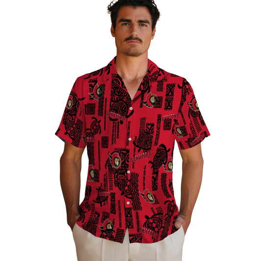 Ottawa Senators Hawaiian Shirt - Turtle Lines | Moonbestprint