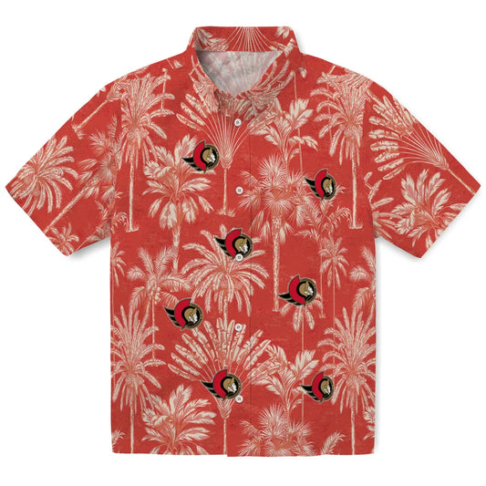 Ottawa Senators Hawaiian Shirt - Vintage Palm Tree | Moonbestprint