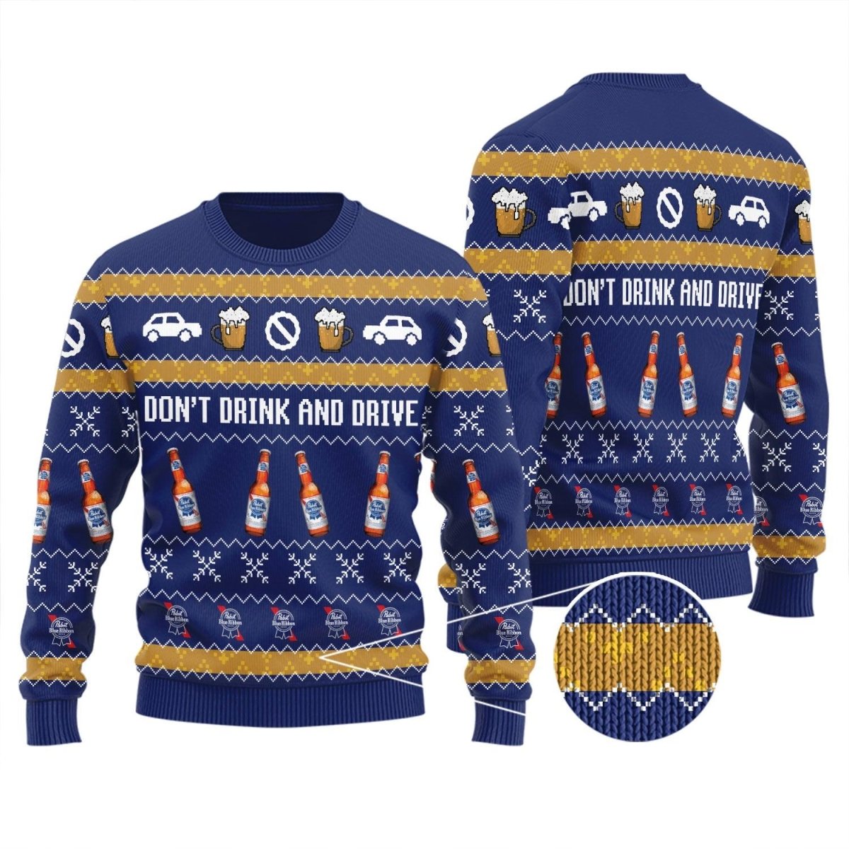 Pabst Blue Ribbon Don't Drink And Drive Ugly Sweater – Moonbestprint