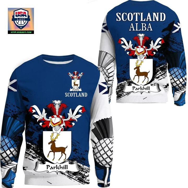 Parkhill Scottish Family Crest Scotland Special Sweater A7 ? Usalast