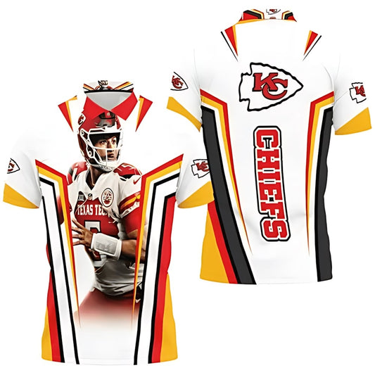 Patrick Mahomes 15 Kansas City Chiefs Texas Tech Red Raiders Polo Shirt - Moonbestprint