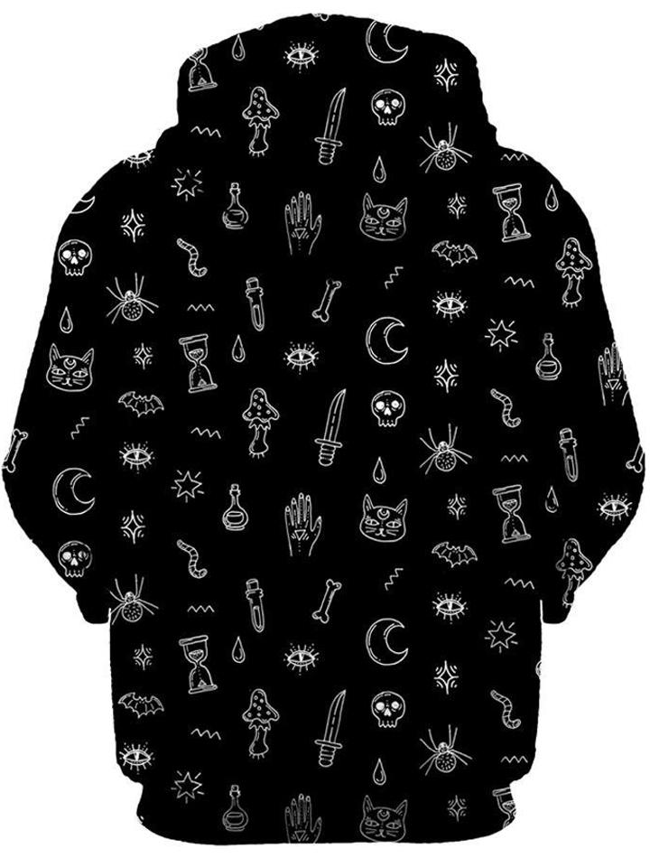 Black Pattern Unisex Hoodie -Moonbestprint