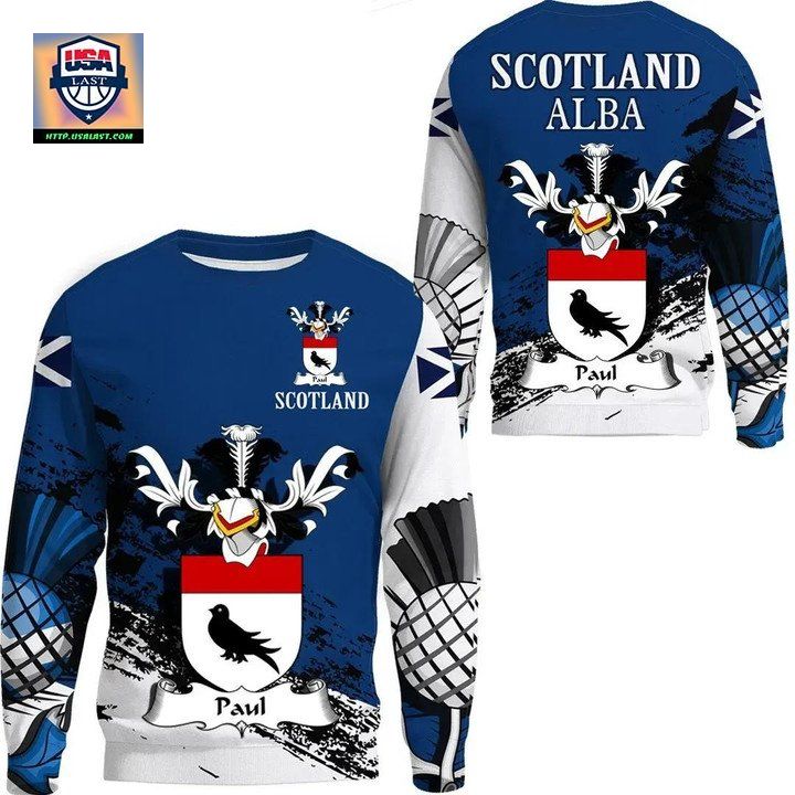Paul Scottish Family Crest Scotland Special Sweater A7 ? Usalast