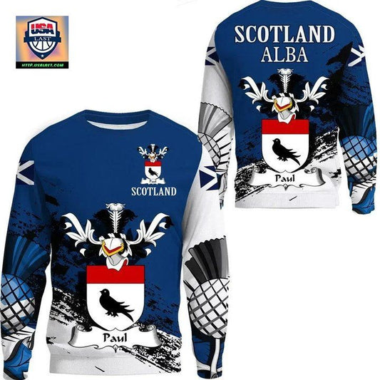 Paul Scottish Family Crest Scotland Special Sweater A7 ? Usalast