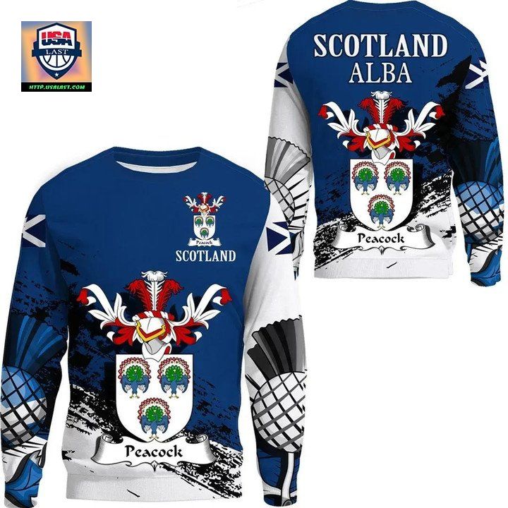 Peacock Scottish Family Crest Scotland Special Sweater A7 ? Usalast