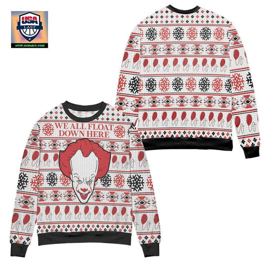 Pennywise We All Float Down Here Ugly Christmas Sweater ? Usalast