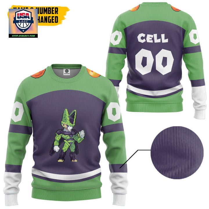 Personalized Dragon Ball Z Pixel Cell Ugly Christmas Sweater ? Usalast