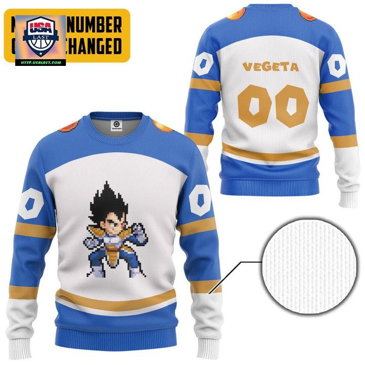 Personalized Dragon Ball Z Pixel Vegeta Ugly Christmas Sweater ? Usalast