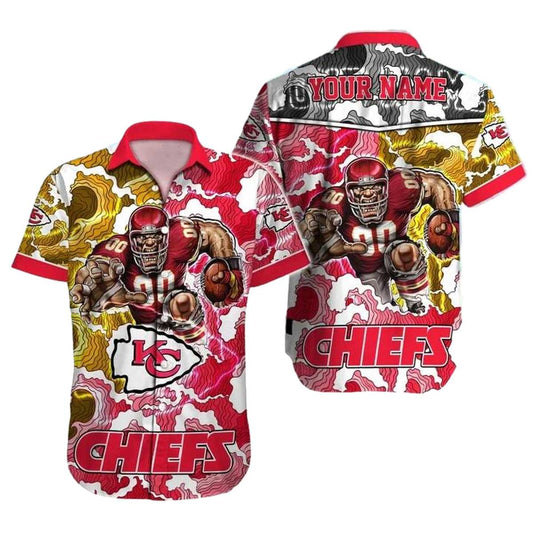 Personalized Kansas City Chiefs Camouflage Graphic Hawaiian Shirt - Unisex - Moonbestprint