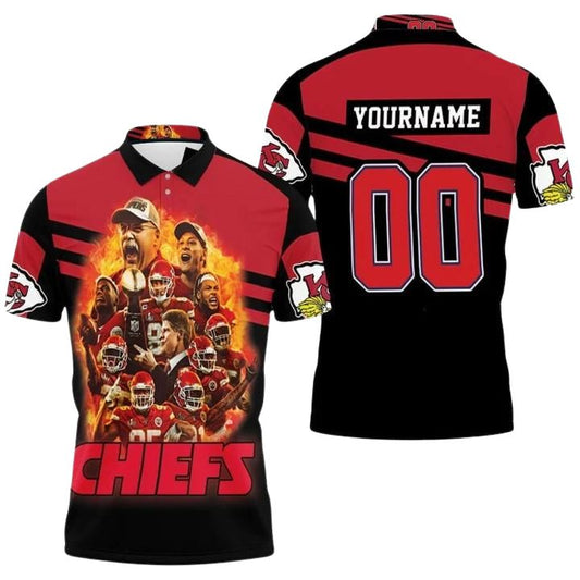 Personalized Kansas City Chiefs Logo Afc West Champions Division Polo Shirt - Moonbestprint