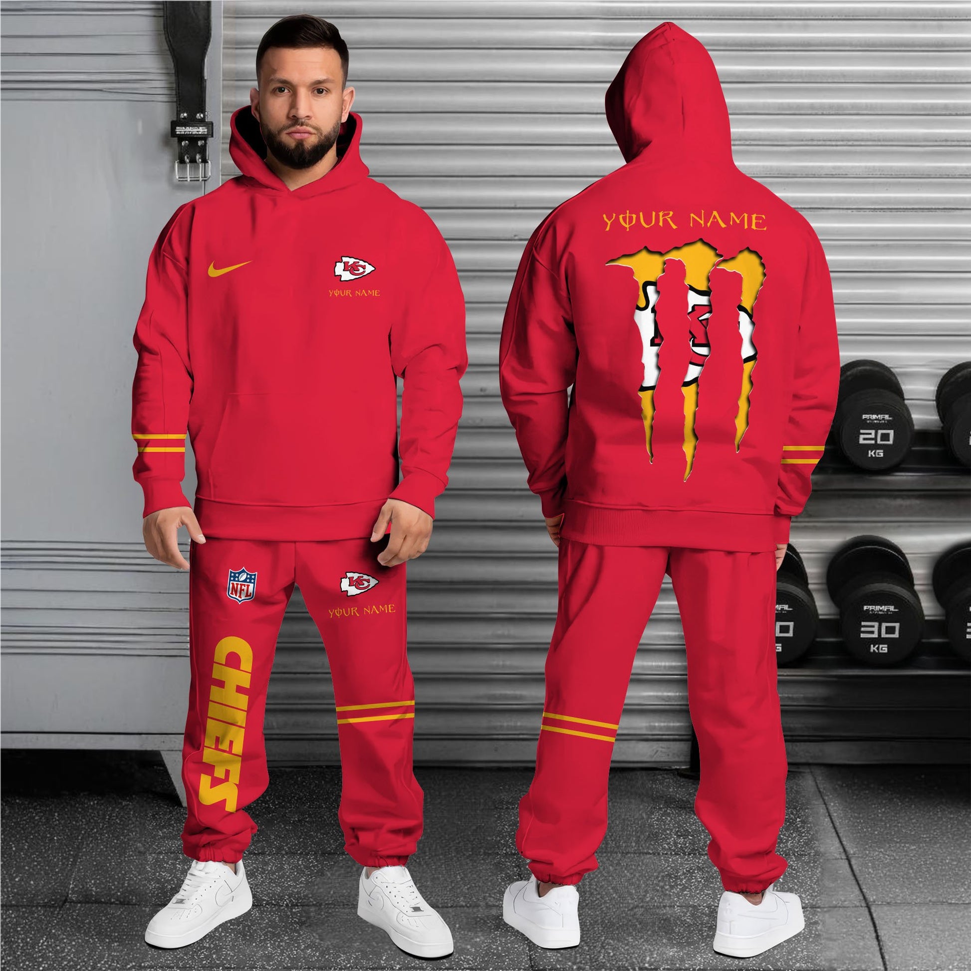 Personalized Kansas City Chiefs Monster Energy Hoodie - Moonbestprint