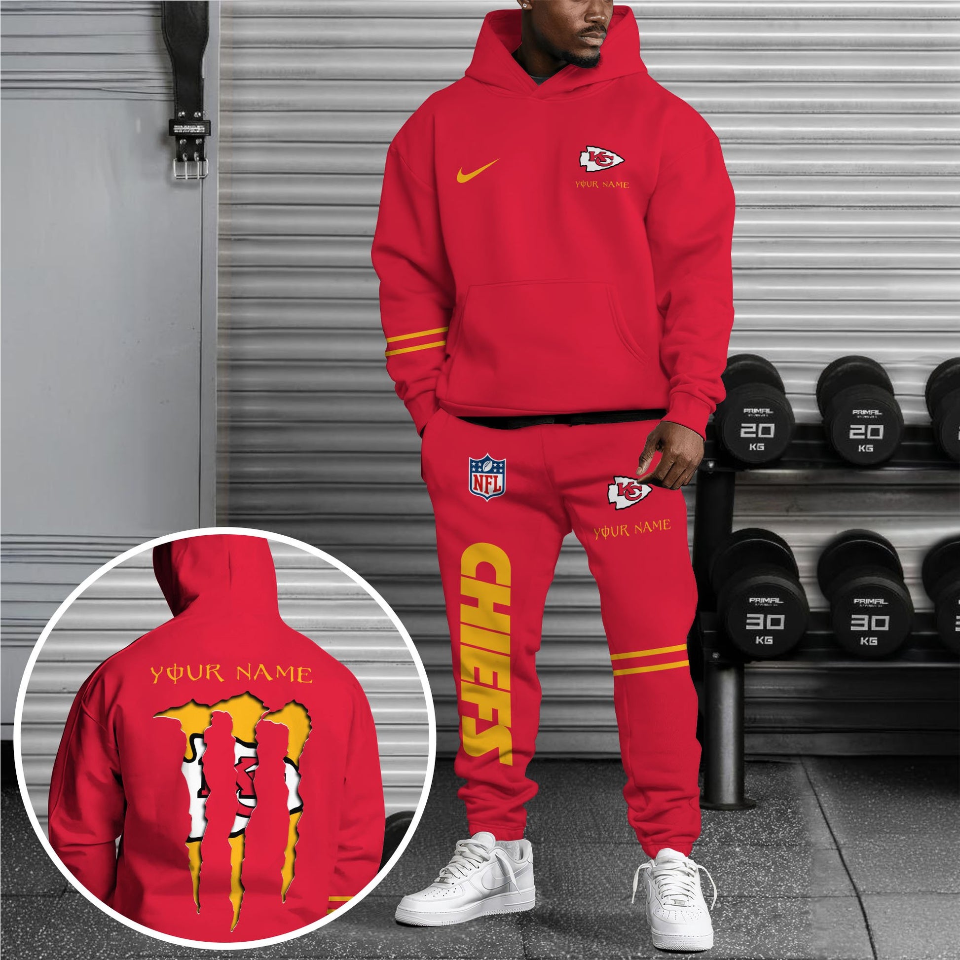 Personalized Kansas City Chiefs Monster Energy Hoodie - Moonbestprint