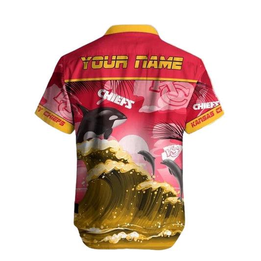Custom Kansas City Chiefs Graphic Hawaiian Shirt Unisex Aloha Tee - Moonbestprint