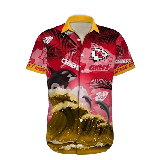 Custom Kansas City Chiefs Graphic Hawaiian Shirt Unisex Aloha Tee - Moonbestprint