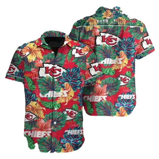 Personalized Kansas City Chiefs Aloha Hawaiian Shirt Unisex Graphic Tee - Moonbestprint
