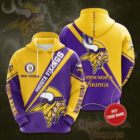 Personalized Minnesota Vikings NFL3D All Over Print Hoodie -Moonbestprint