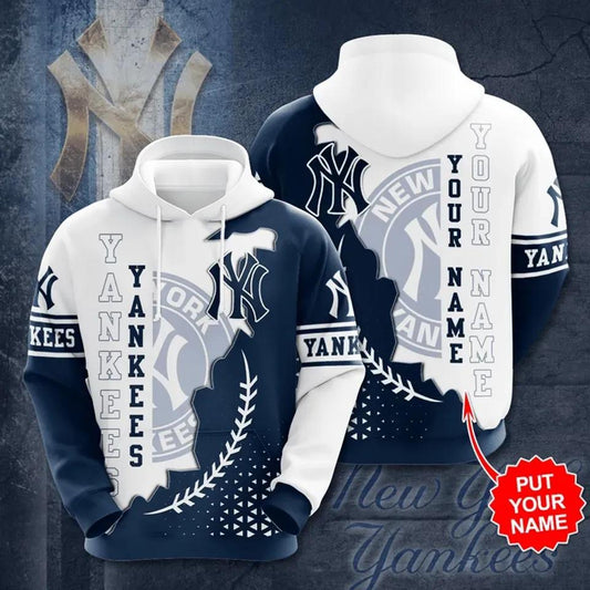 Personalized New York Yankees Laurel Wreath 3D MLB All Over Print Hoodie -Moonbestprint