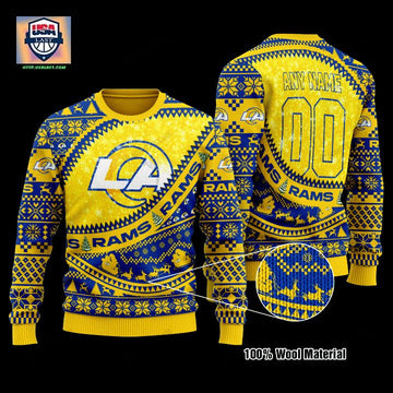 Personalized Nfl Los Angeles Rams Custom Yellow Christmas Sweater ? Usalast