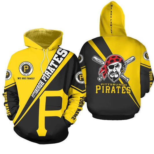 Personalized Pittsburgh Pirates We Are Family 3D MLB All Over Print Hoodie -Moonbestprint