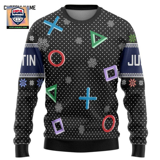 Personalized Playstation Symbol Custom Christmas Sweater ? Usalast
