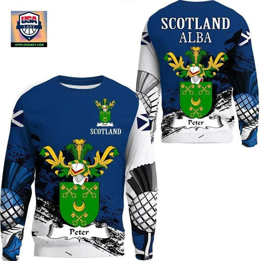 Peter Scottish Family Crest Scotland Special Sweater A7 ? Usalast