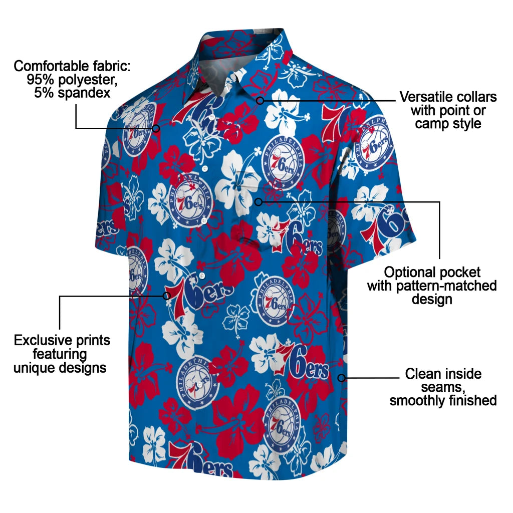 Philadelphia 76ers Hibiscus Bloom Hawaiian Shirt – Moonbestprint