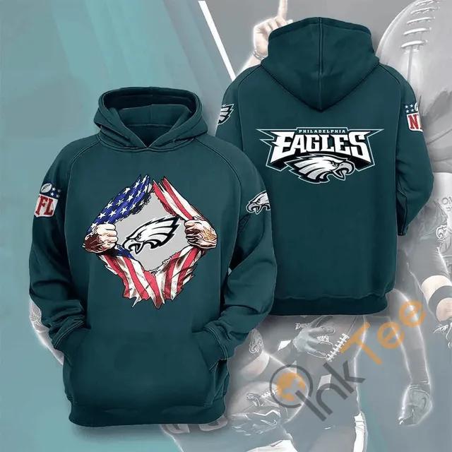 Philadelphia Eagles American Blood Inside Me Heart NFL 3D All Over Print Hoodie -Moonbestprint