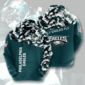 Philadelphia Eagles Camo NFL 3D All Over Print Hoodie -Moonbestprint