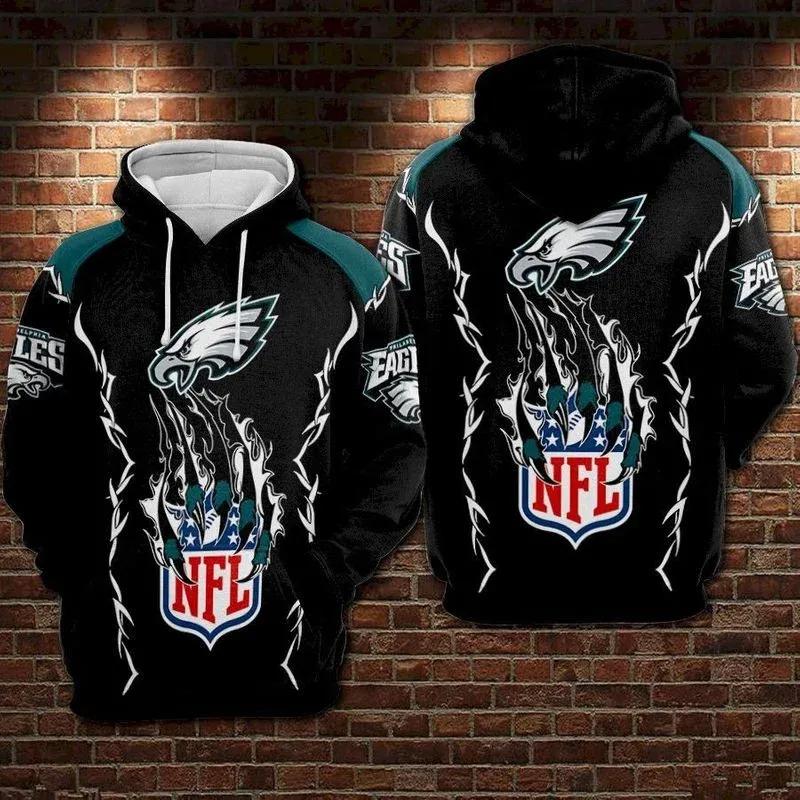 Philadelphia Eagles Claws NFL 3D All Over Print Hoodie -Moonbestprint