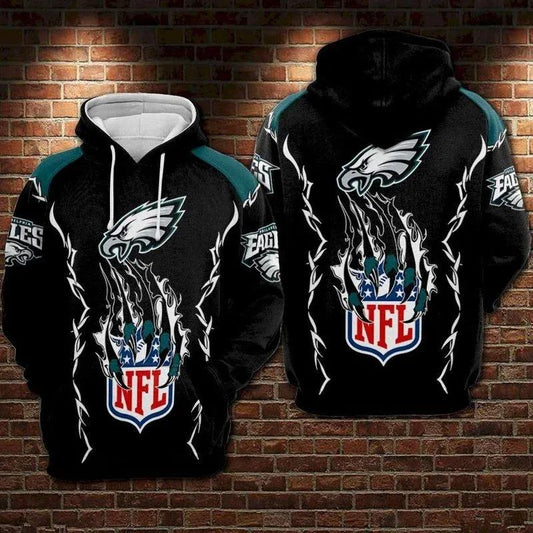 Philadelphia Eagles Claws NFL 3D All Over Print Hoodie -Moonbestprint