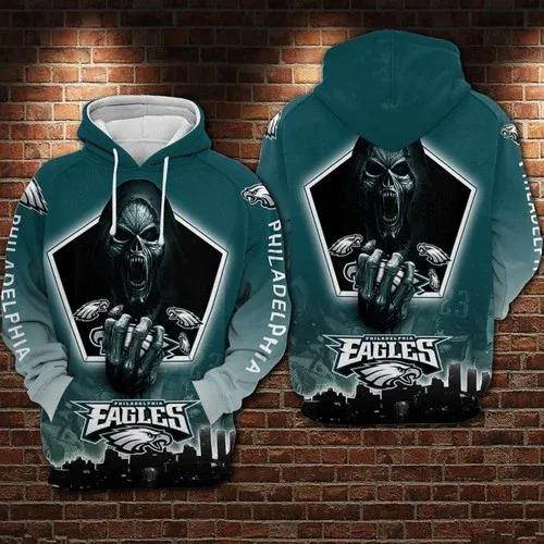 Philadelphia Eagles Death NFL 3D All Over Print Hoodie -Moonbestprint