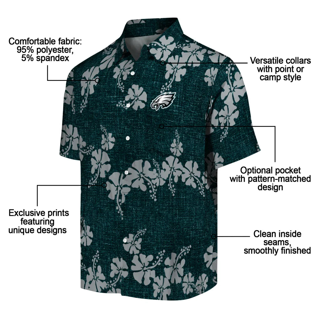 Philadelphia Eagles Hawaiian Shirt - 50th State Flower | Moonbestprint