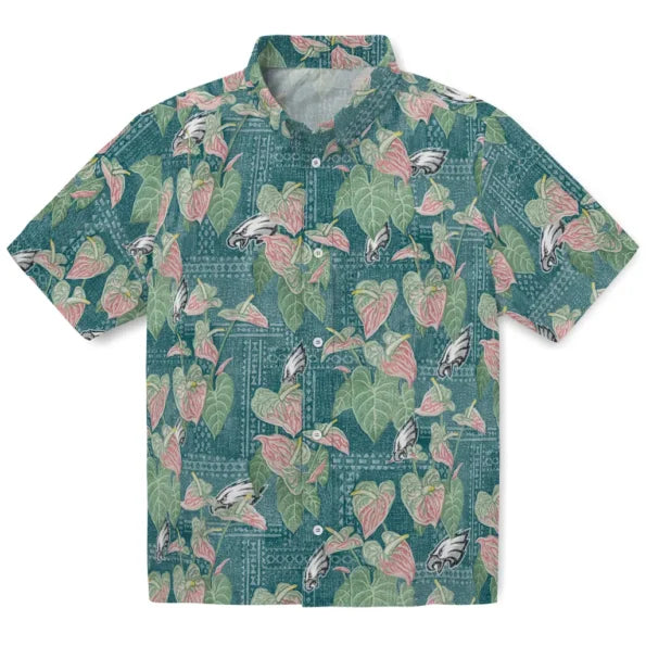 Philadelphia Eagles Hawaiian Shirt - Anthurium Overlay | Moonbestprint