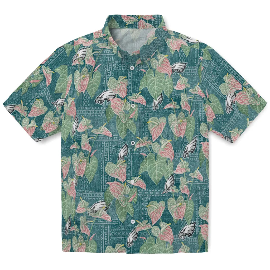Philadelphia Eagles Hawaiian Shirt - Anthurium Overlay | Moonbestprint