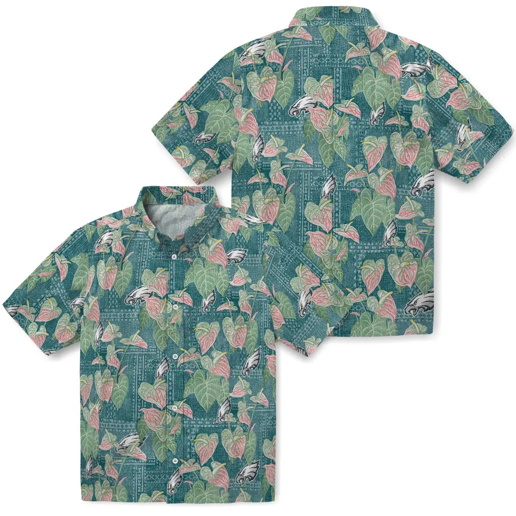 Philadelphia Eagles Hawaiian Shirt - Anthurium Overlay | Moonbestprint