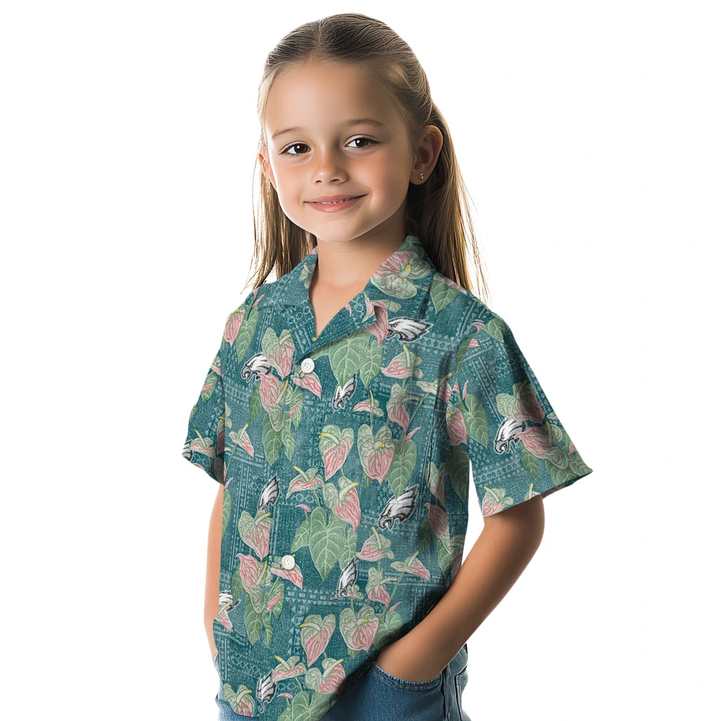 Philadelphia Eagles Hawaiian Shirt - Anthurium Overlay | Moonbestprint