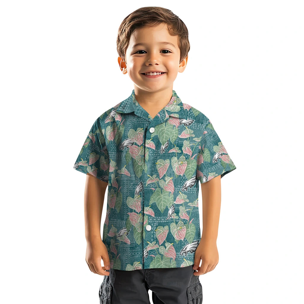 Philadelphia Eagles Hawaiian Shirt - Anthurium Overlay | Moonbestprint