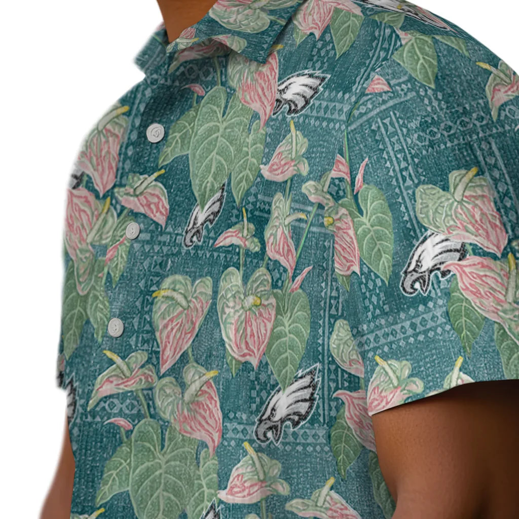 Philadelphia Eagles Hawaiian Shirt - Anthurium Overlay | Moonbestprint