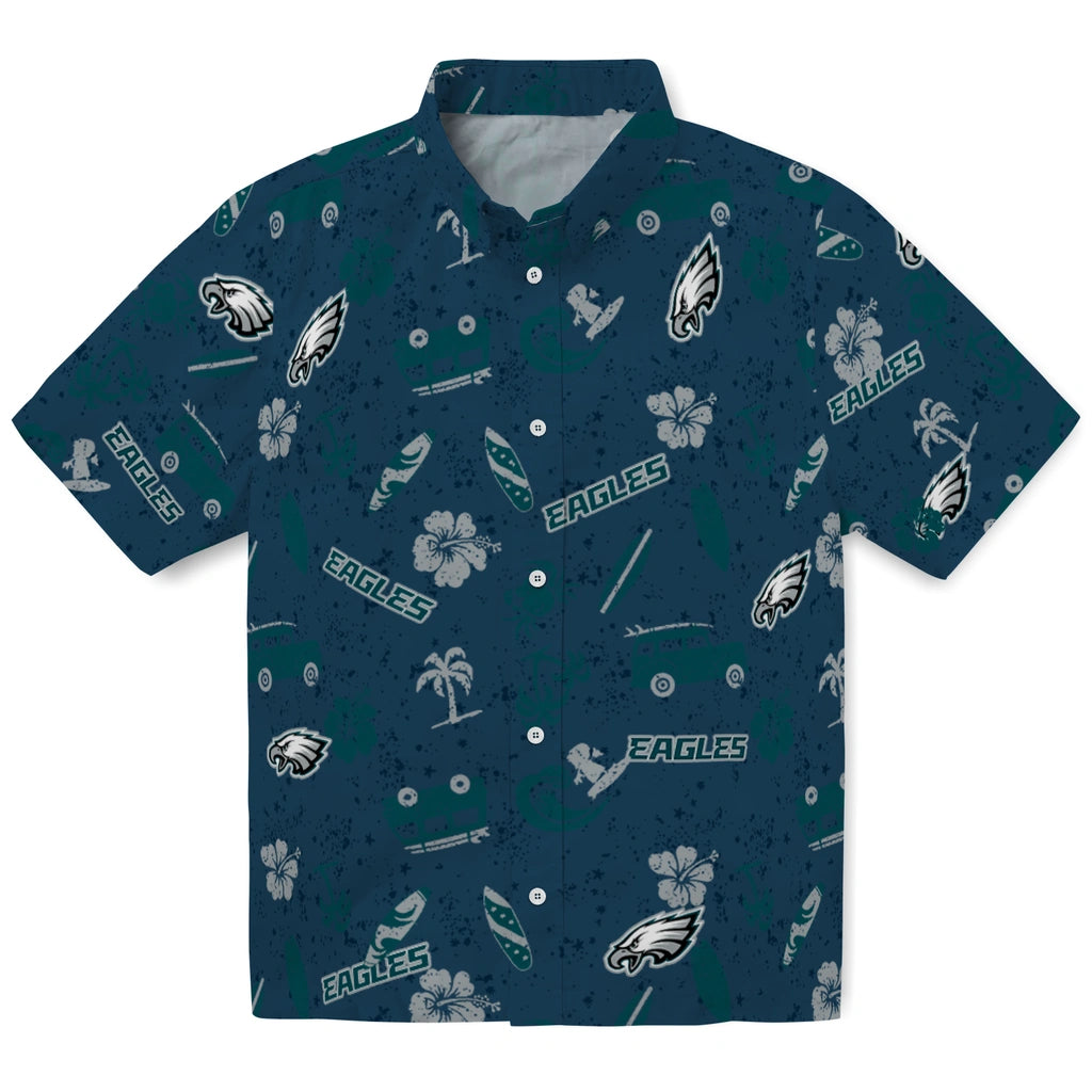 Philadelphia Eagles Hawaiian Shirt - Beach Vibe | Moonbestprint
