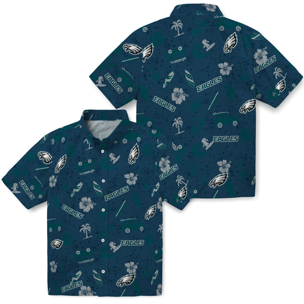 Philadelphia Eagles Hawaiian Shirt - Beach Vibe | Moonbestprint