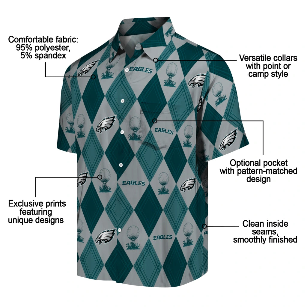 Philadelphia Eagles Hawaiian Shirt - Golfing Plaid | Moonbestprint