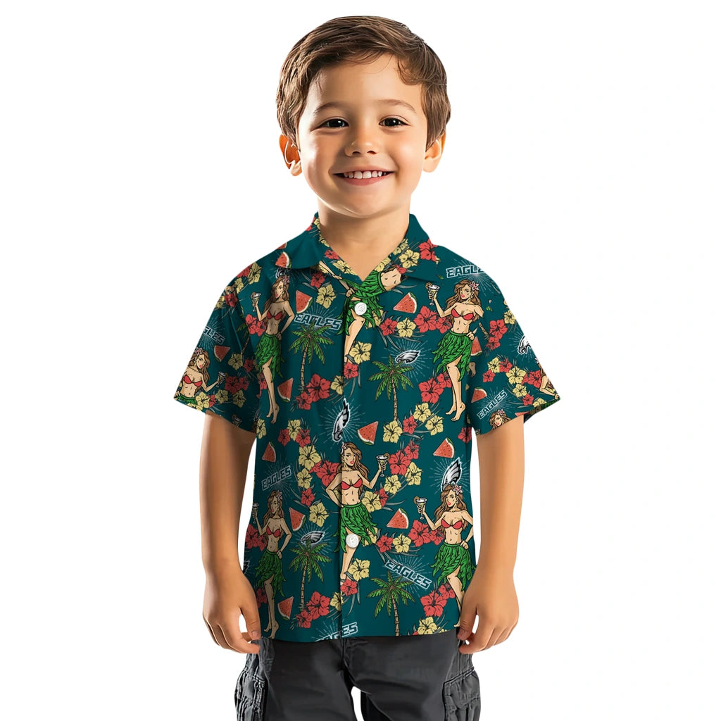 Philadelphia Eagles Hawaiian Shirt - Hawaiian Girls Design | Moonbestprint